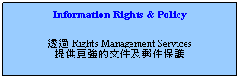 r: Information Rights & Policy
zL Rights Management Services
ѧjζlO@
